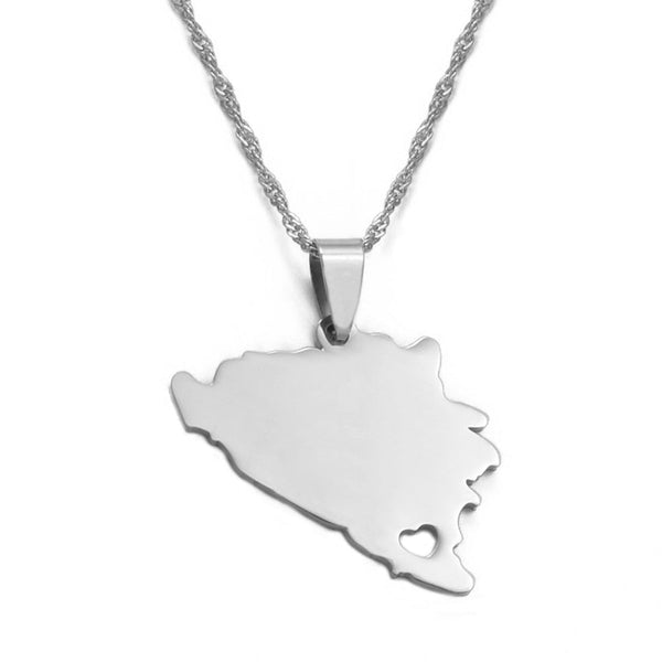 Bosnia and Herzegovina Map Necklace