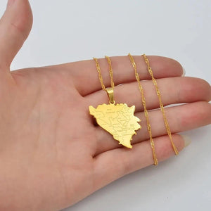 Bosnia and Herzegovina Map Necklace