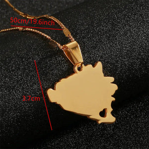 Bosnia and Herzegovina Map Necklace