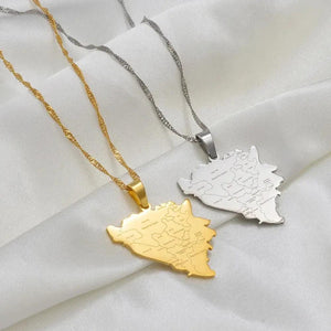 Bosnia and Herzegovina Map Necklace