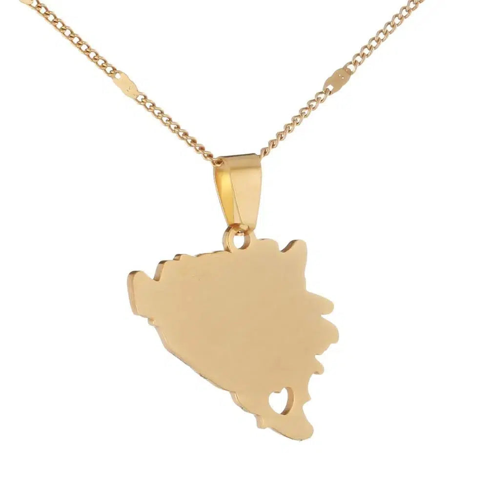 Bosnia and Herzegovina Map Necklace