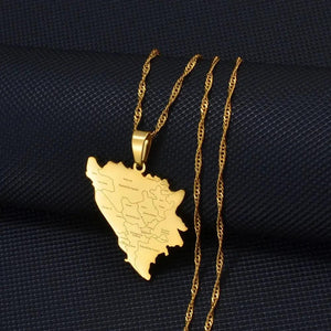 Bosnia and Herzegovina Map Necklace