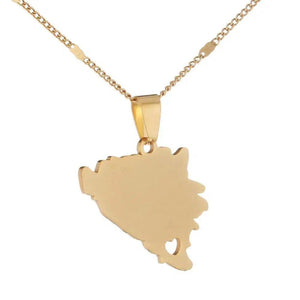 Bosnia and Herzegovina Map Necklace