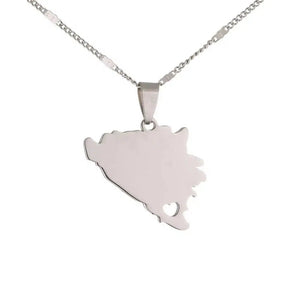 Bosnia and Herzegovina Map Necklace