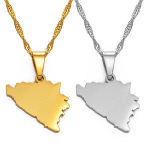 Bosnia and Herzegovina Map Necklace