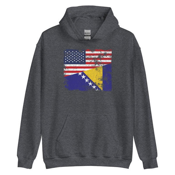 Bosnia and Herzegovina USA Flag Hoodie