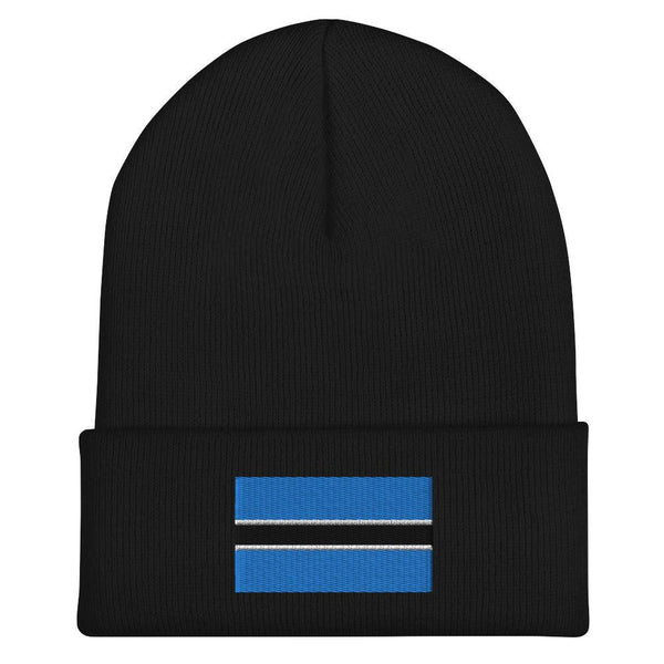 Botswana Flag Beanie - Embroidered Winter Hat