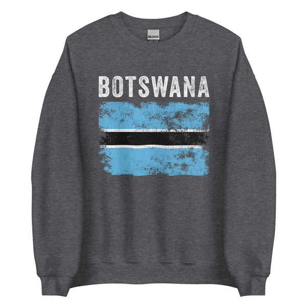 Botswana Flag Distressed Botswanian Flag Sweatshirt