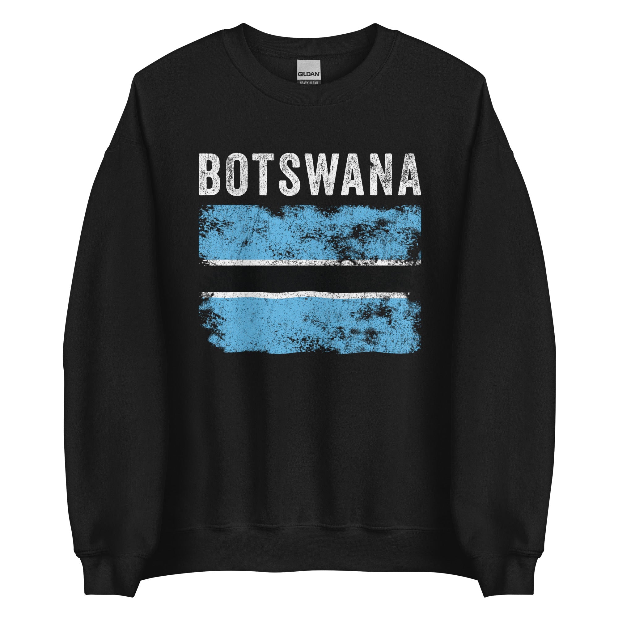 Botswana Flag Distressed Botswanian Flag Sweatshirt