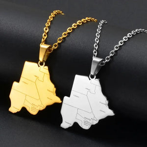 Botswana Map Necklace