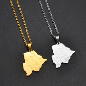 Botswana Map Necklace