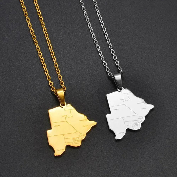Botswana Map Necklace