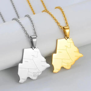 Botswana Map Necklace