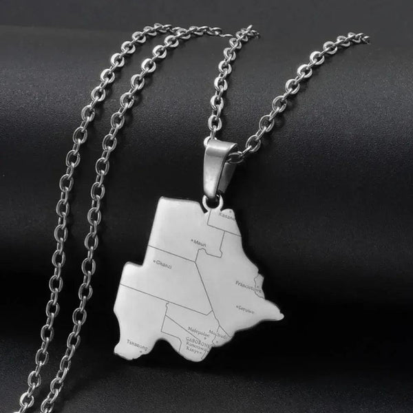 Botswana Map Necklace