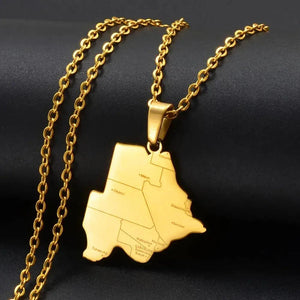 Botswana Map Necklace
