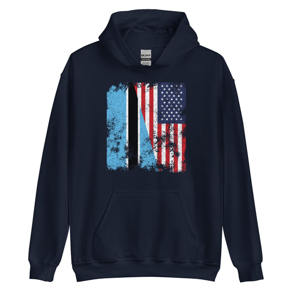 Botswana USA Flag - Half American Hoodie