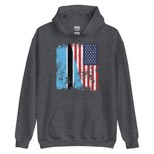 Botswana USA Flag - Half American Hoodie