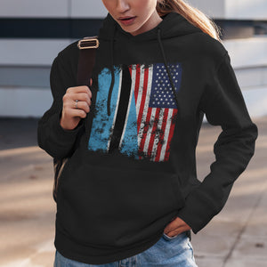 Botswana USA Flag - Half American Hoodie