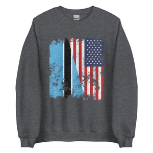 Botswana USA Flag - Half American Sweatshirt