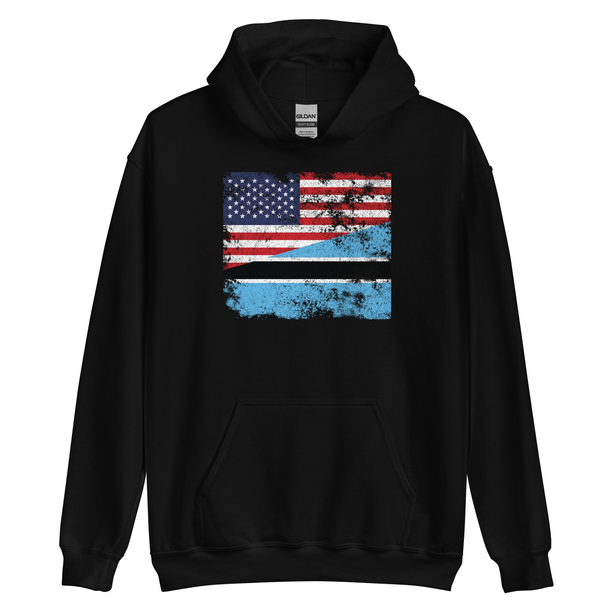 Botswana USA Flag Hoodie