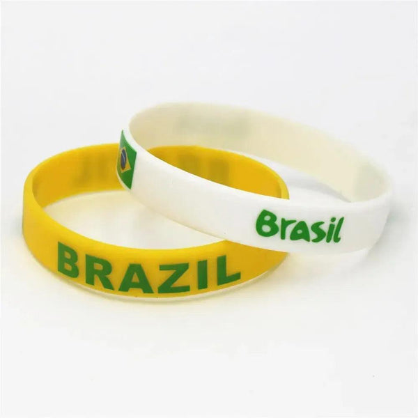 Brazil Flag Bracelet - Silicone Wristband
