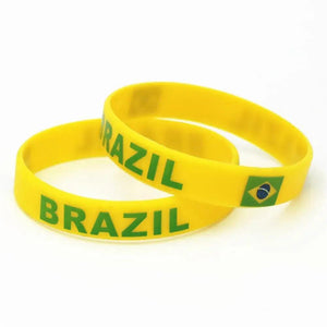 Brazil Flag Bracelet - Silicone Wristband