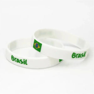 Brazil Flag Bracelet - Silicone Wristband