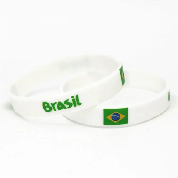 Brazil Flag Bracelet - Silicone Wristband