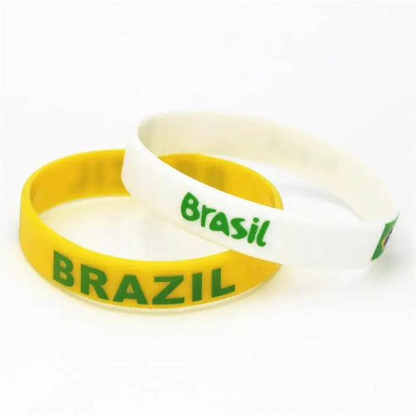 Brazil Flag Bracelet - Silicone Wristband