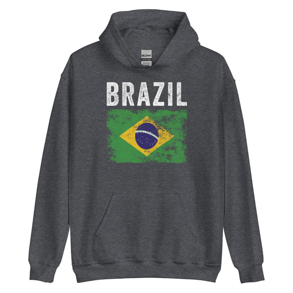 Brazil Flag Distressed - Brazilian Flag Hoodie