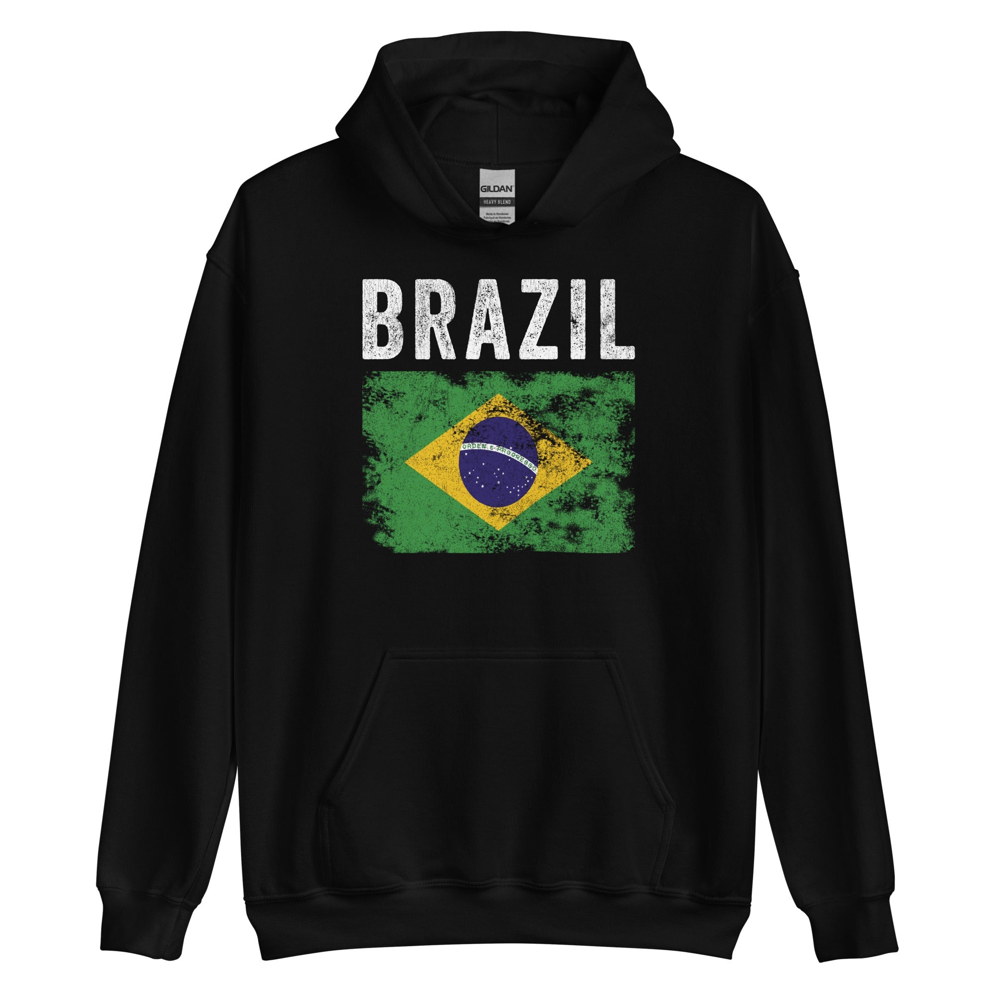 Brazil Flag Distressed - Brazilian Flag Hoodie