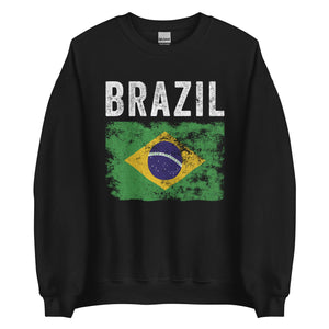 Brazil Flag Distressed - Brazilian Flag Sweatshirt