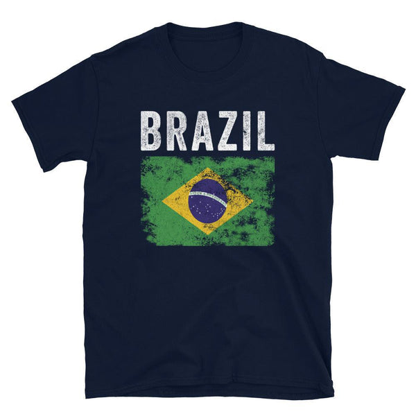 Brazil Flag Distressed - Brazilian Flag T-Shirt