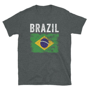 Brazil Flag Distressed - Brazilian Flag T-Shirt