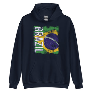 Brazil Flag - Distressed Flag Hoodie