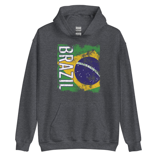 Brazil Flag - Distressed Flag Hoodie