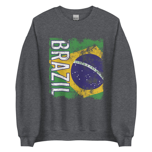 Brazil Flag - Distressed Flag Sweatshirt