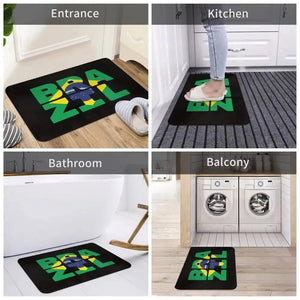 Brazil Flag Doormat - Welcome Mat for Bath and Front Door