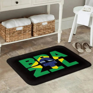 Brazil Flag Doormat - Welcome Mat for Bath and Front Door