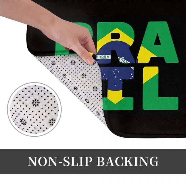 Brazil Flag Doormat - Welcome Mat for Bath and Front Door
