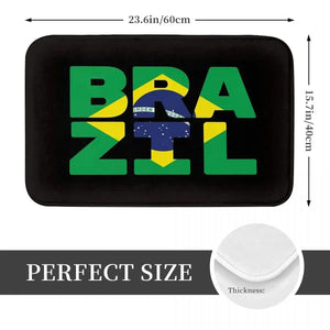 Brazil Flag Doormat - Welcome Mat for Bath and Front Door