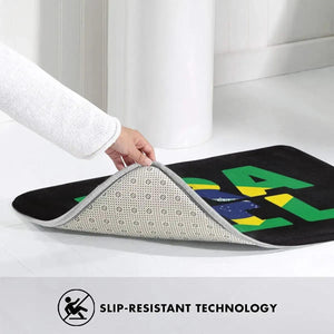 Brazil Flag Doormat - Welcome Mat for Bath and Front Door