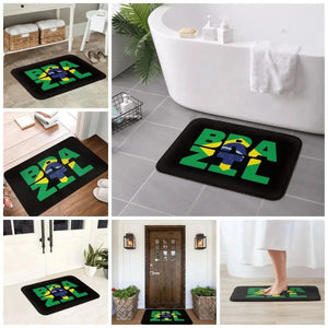 Brazil Flag Doormat - Welcome Mat for Bath and Front Door