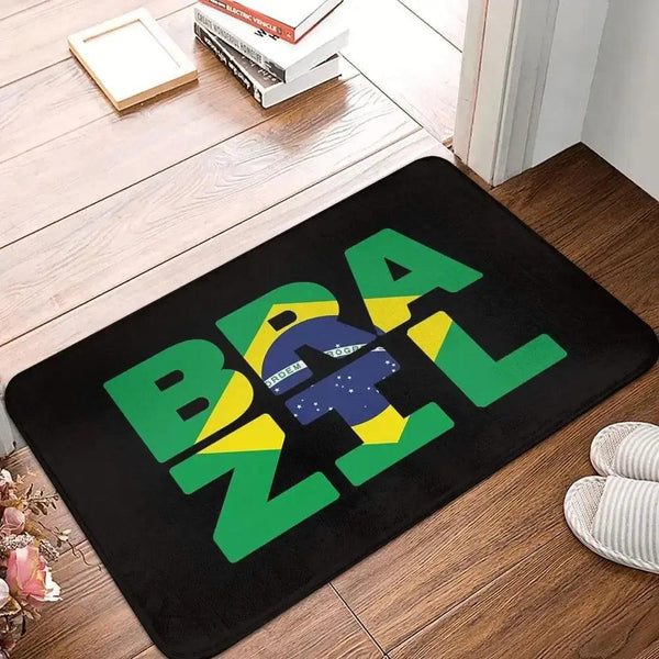 Brazil Flag Doormat - Welcome Mat for Bath and Front Door