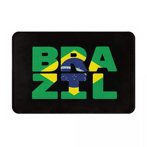 Brazil Flag Doormat - Welcome Mat for Bath and Front Door