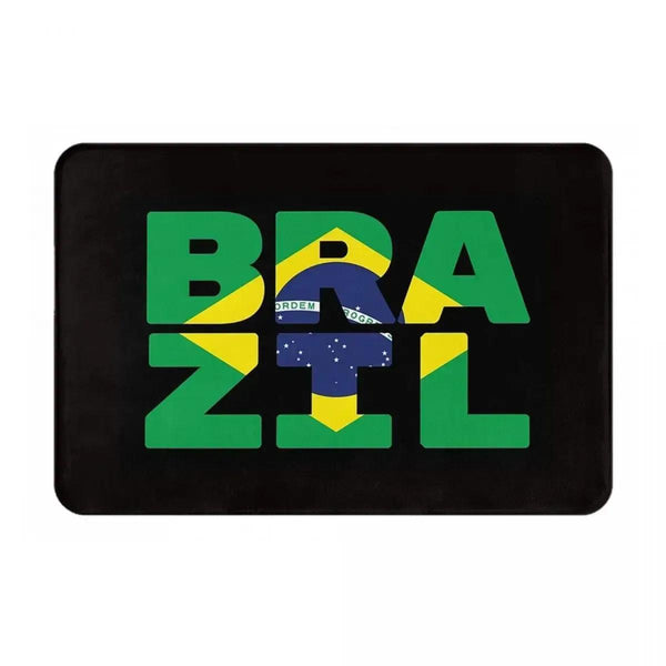 Brazil Flag Doormat - Welcome Mat for Bath and Front Door