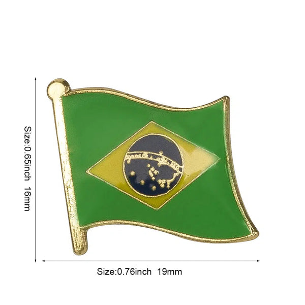 Brazil Flag Lapel Pin - Enamel Pin Flag