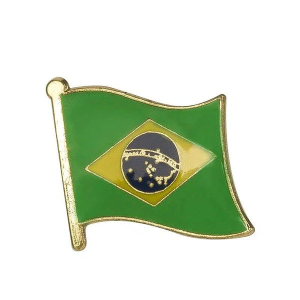 Brazil Flag Lapel Pin - Enamel Pin Flag