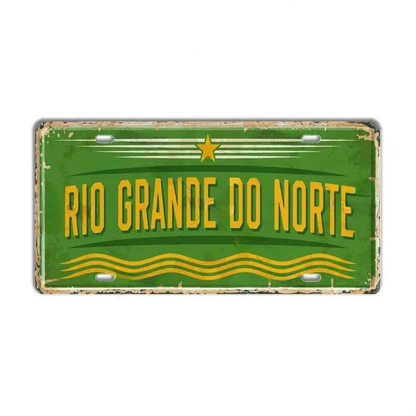 Brazil Flag License Plate Collection - Decorative Metal Tin Signs