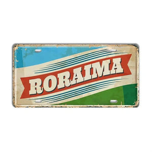 Brazil Flag License Plate Collection - Decorative Metal Tin Signs